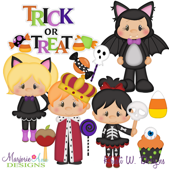Trick or Treat SVG Cutting Files + Clipart - Click Image to Close